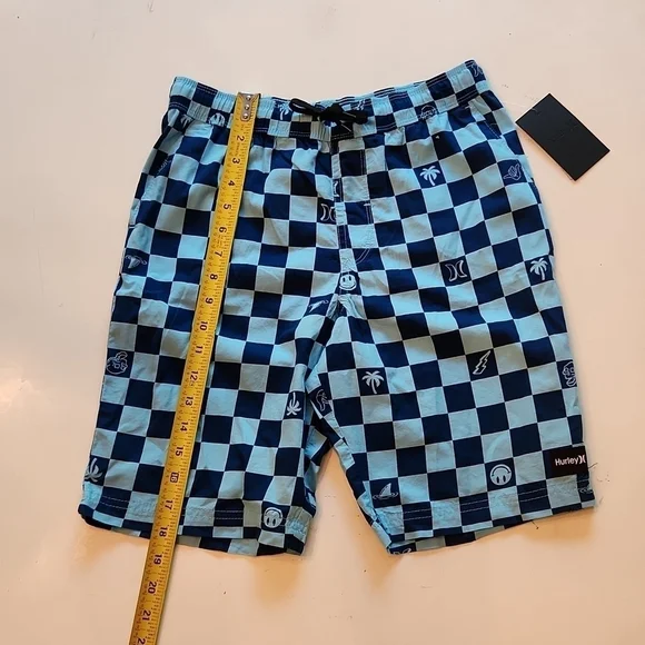 Hurley Blue large 12 13 printed pull on walkshorts large new with tags - Picture 12 of 13